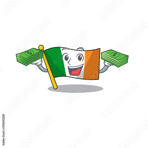 With money bag flag ireland stored in mascot drawer photo