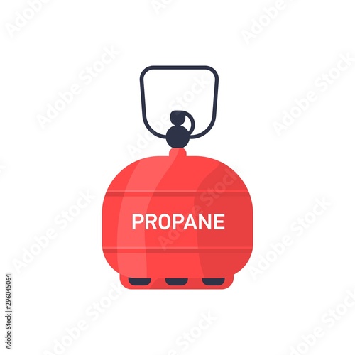 Propane cylinder, tank vector illustration. Gas balloon with compressed and liquefied natural gas. Energy, industry symbol isolated on white background. Flammable material, domestic fuel.