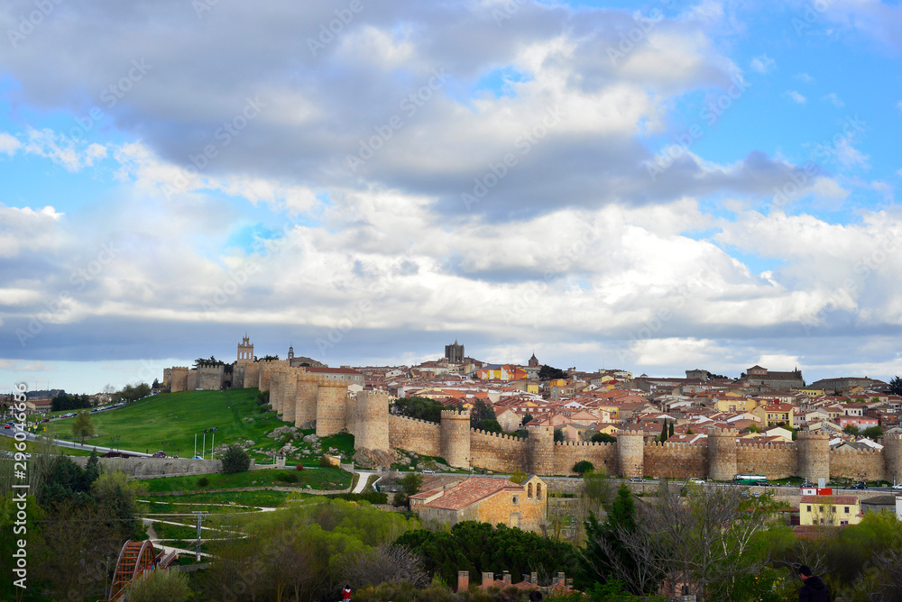 The wall of Ávila is a Romanesque military fence that surrounds the old town of the Spanish city of Ávila, capital of the homonymous province, in the autonomous community of Castilla y León.