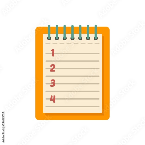 Paper notepad icon. Flat illustration of paper notepad vector icon for web design