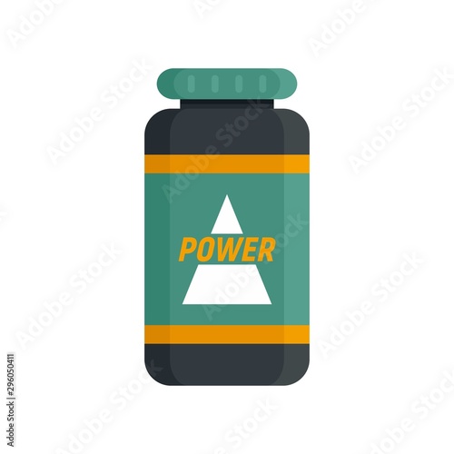 Power sport nutrition icon. Flat illustration of power sport nutrition vector icon for web design