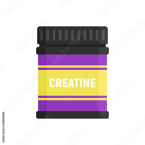Creatine sport nutrition icon. Flat illustration of creatine sport nutrition vector icon for web design