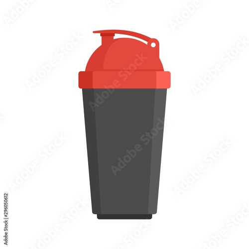 Plastic shaker bottle icon. Flat illustration of plastic shaker bottle vector icon for web design
