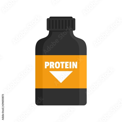 Protein sport bottle icon. Flat illustration of protein sport bottle vector icon for web design