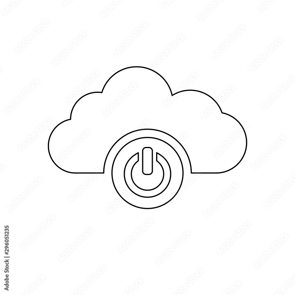 Vector login background with power button cloud icon Vector login background with power button cloud icon