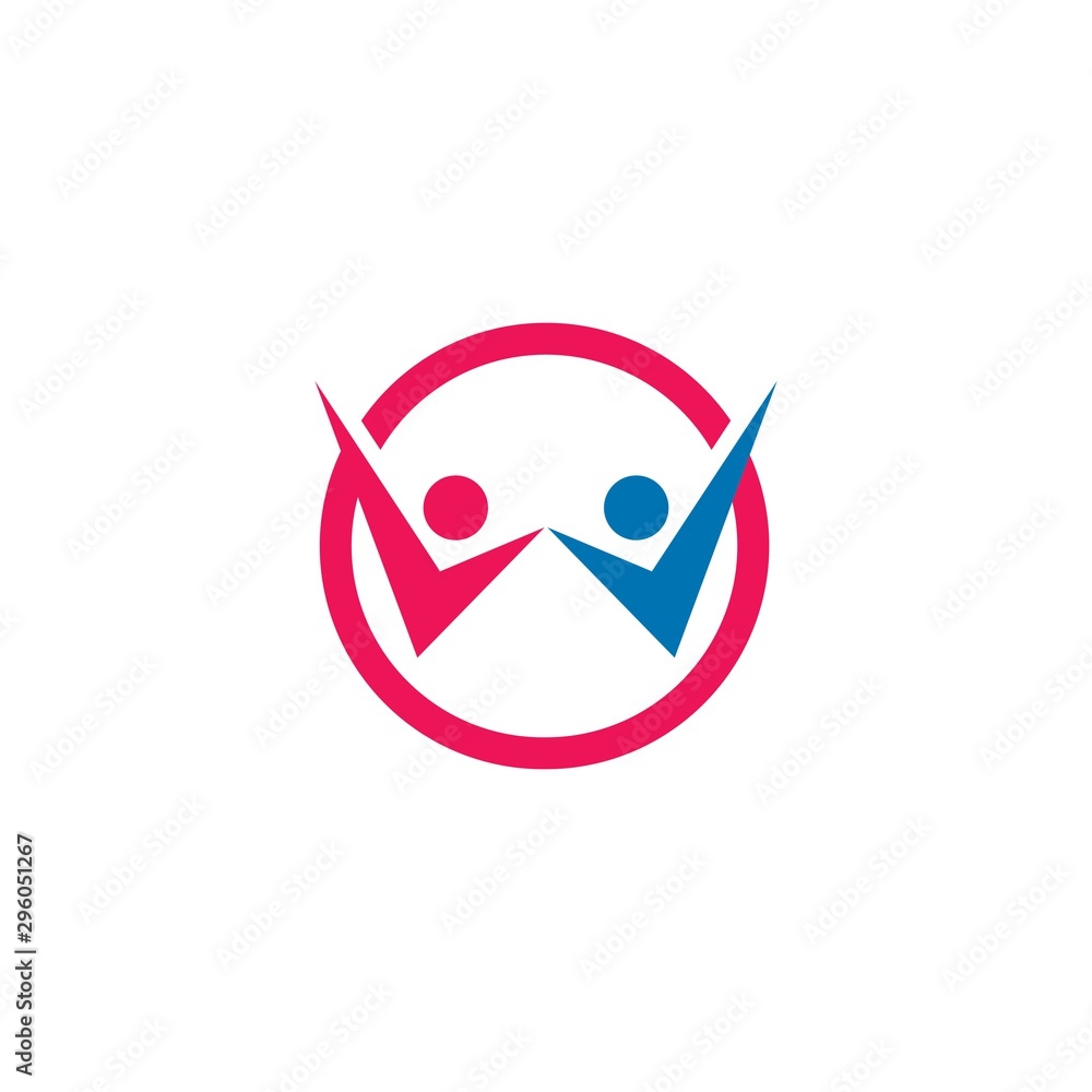 Fototapeta premium Adoption and community care Logo template vector icon 