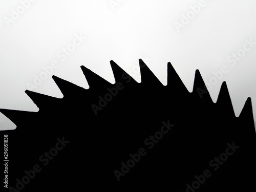 the silhouette of the teeth of a circular