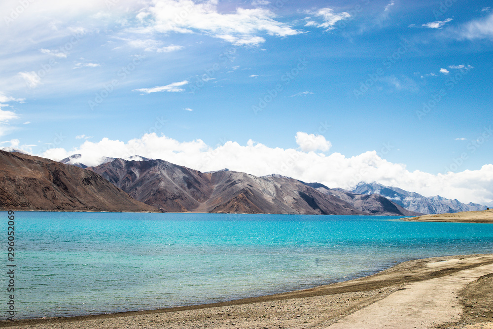 Landscape amazing view of Pagong lake, Leh Ladakh, India.