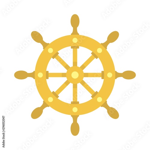 Ship wheel icon. Flat illustration of ship wheel vector icon for web design
