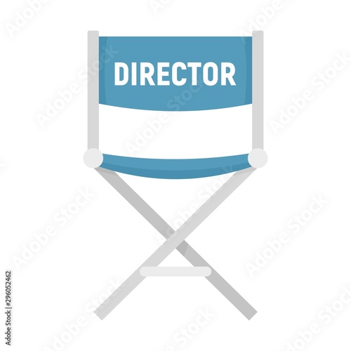 Film director chair icon. Flat illustration of film director chair vector icon for web design
