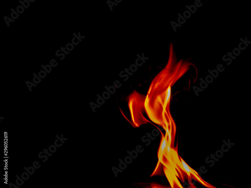 Fire flames on black background © ohm2499