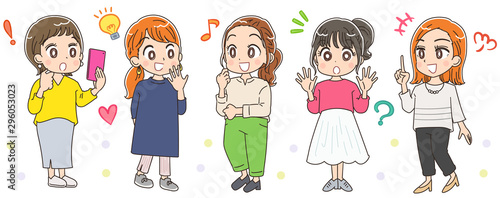 女性グループ カジュアル