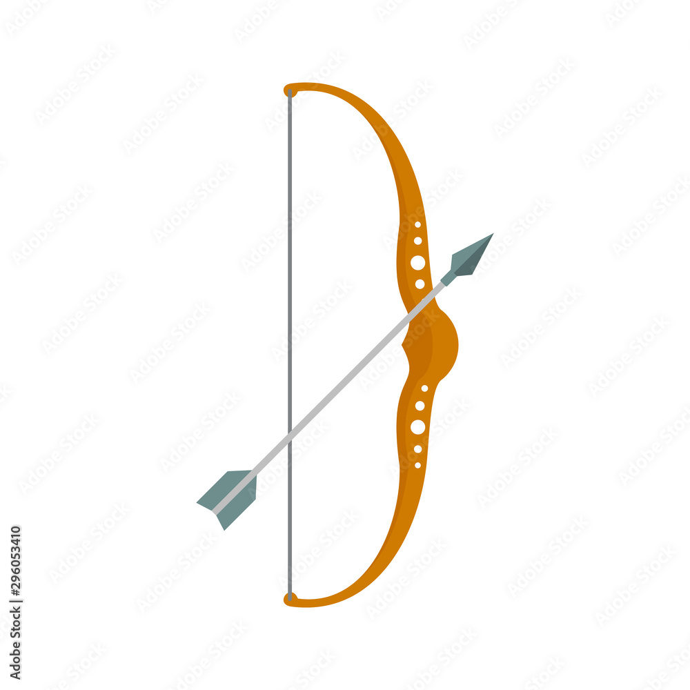 Arch bow icon. Flat illustration of arch bow vector icon for web design