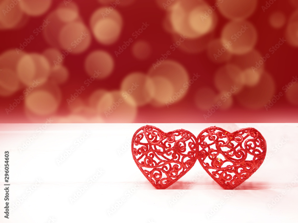 valentine's day love holiday concept hearts on abstract blurred background