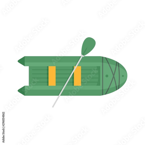 Rubber boat icon. Flat illustration of rubber boat vector icon for web design