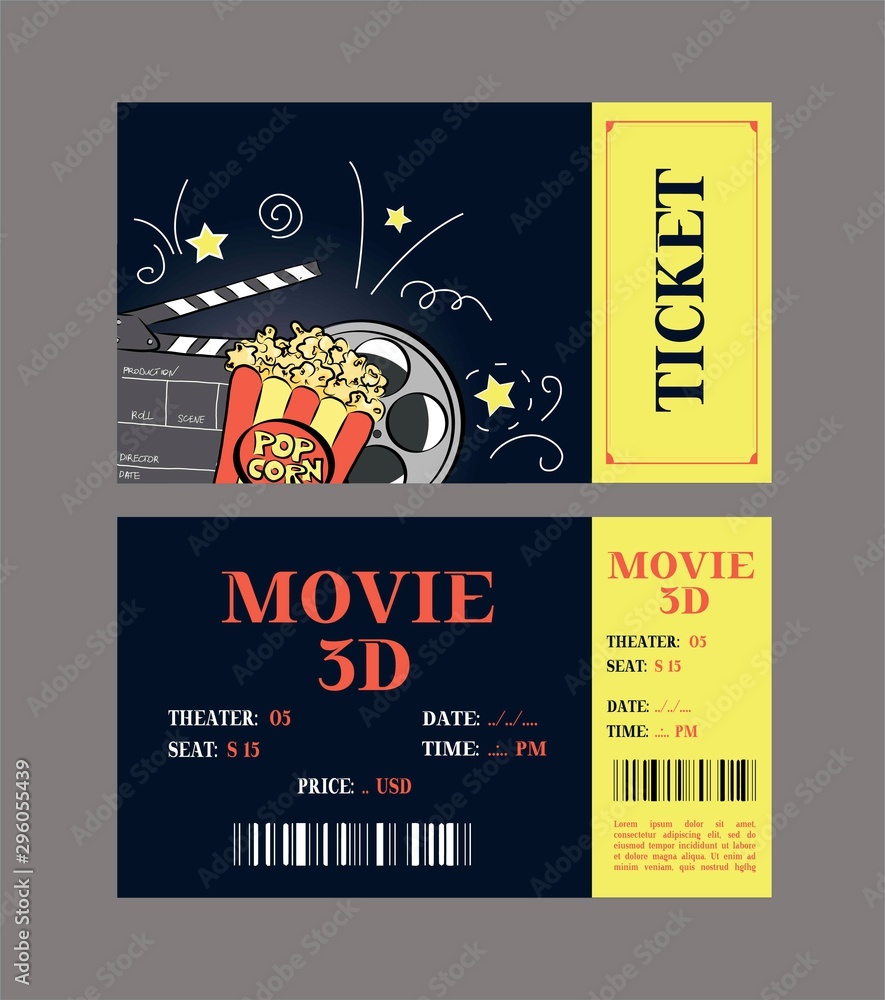 Cinema Ticket Card. Modern design.