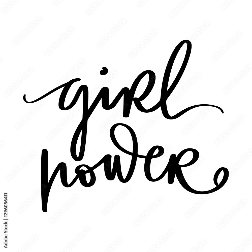 Girl power vector inscription. GRL PWR hand lettering. Feminist slogan. Girl power vector inscription. GRL PWR hand lettering. Feminist slogan.