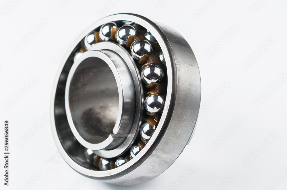 Ball bearing isolated on white background.Copy space Ball bearing isolated on white background.Copy space