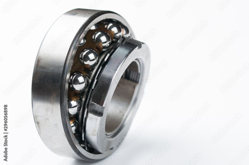 Ball bearing isolated on white background.Copy space Ball bearing isolated on white background.Copy space