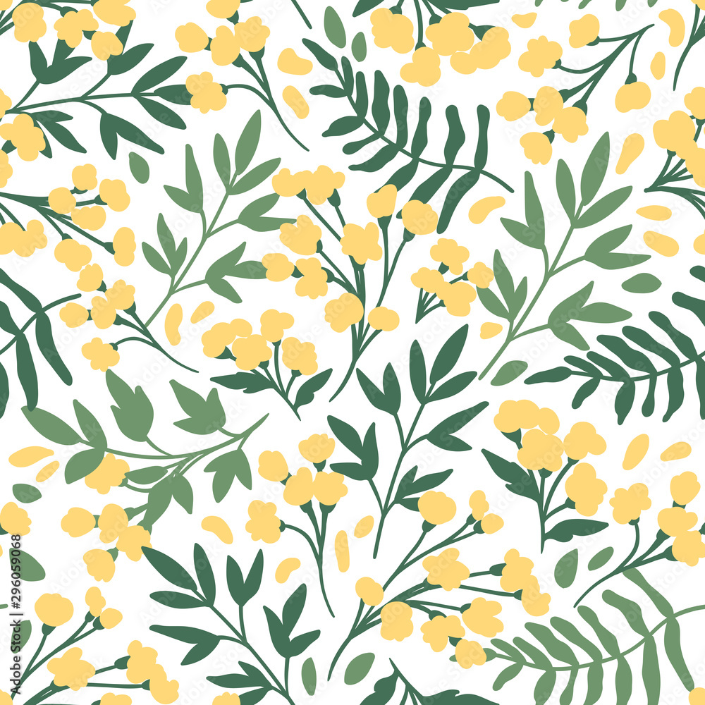 Vector Floral seamless pattern. Flowers and leaves. Vector Floral seamless pattern. Flowers and leaves.