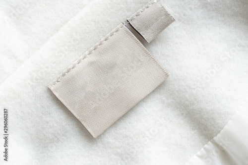 laundry care clothing label on fabric texture
