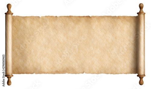 old paper scroll or parchment isolated photo