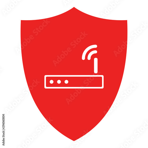 Router und Schild