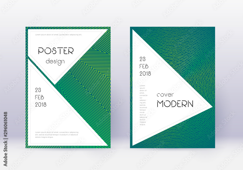 Stylish cover design template set. Green abstract Stylish cover design template set. Green abstract
