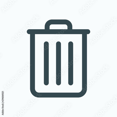 Trash can isolated icon, delete trash bin linear vector icon