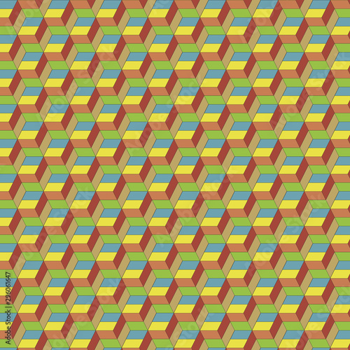 Colorful cube brick pattern vector illustration