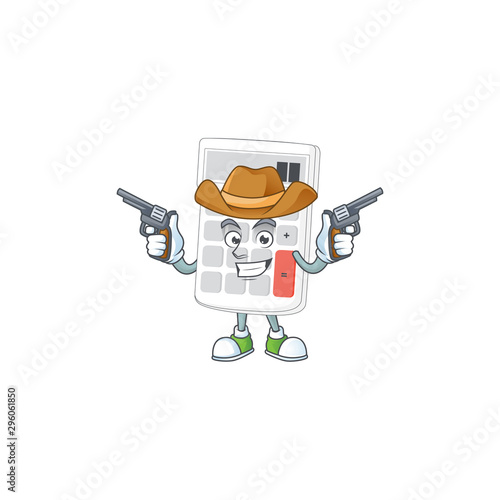 Cowboy icon calculator for concept the accounting.