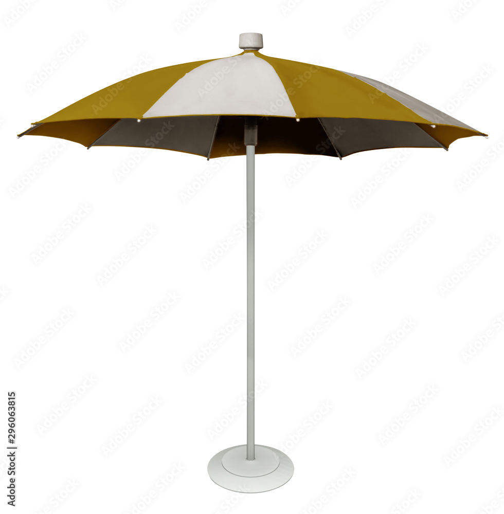Striped yellow-white umbrella