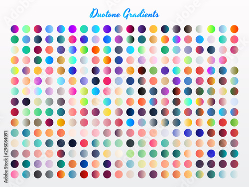 Set of 300 Modern Two-Color Gradients for UI User Interface, Web and Graphic Design