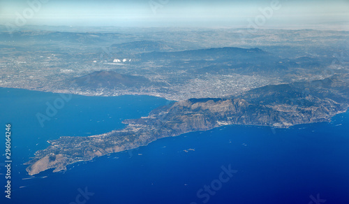 The Sorrento Peninsula with Mount Vesuvius in the background