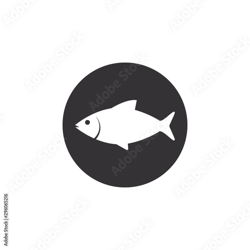 Fish  food  sea icon. Vector illustration  flat design.