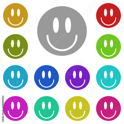 positive smile multi color icon. Simple glyph, flat vector of universal icons for UI and UX, website or mobile application