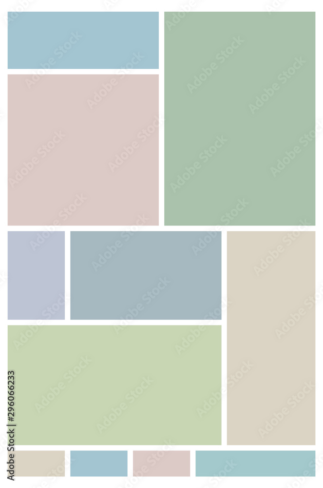 Vector Mood Board & Branding Presentation. Creative Theme Mood Board, Logo Template, Collage Frames with Universal Colour Palette. Picture Display & Montage.