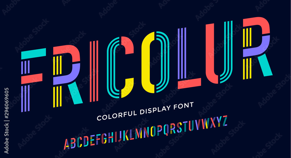 Stencil font. condensed and line font Stock Vector | Adobe Stock