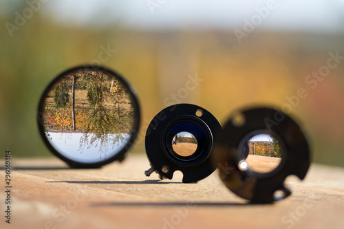 Garden view through camera lanes