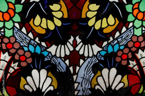 Detail of a stained glass window