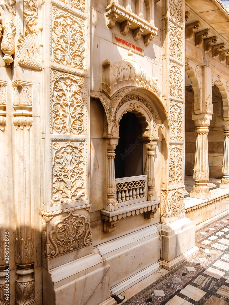 Deshnok, India. Beautiful architecture of famous Karni Mata temple.
