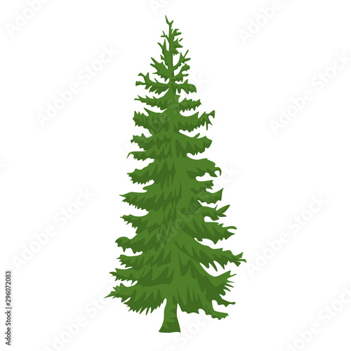 Hand drawn Fir tree with for your design. Cartoon style hand drawn christmas tree. Vector illustration.