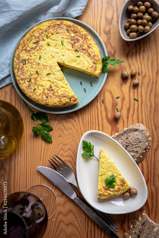 tortilla part, a typical Spanish dish tortilla part, a typical Spanish dish