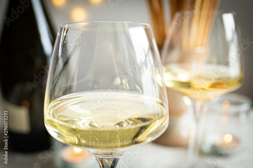 close-up of a glass of prosecco, Italian wine