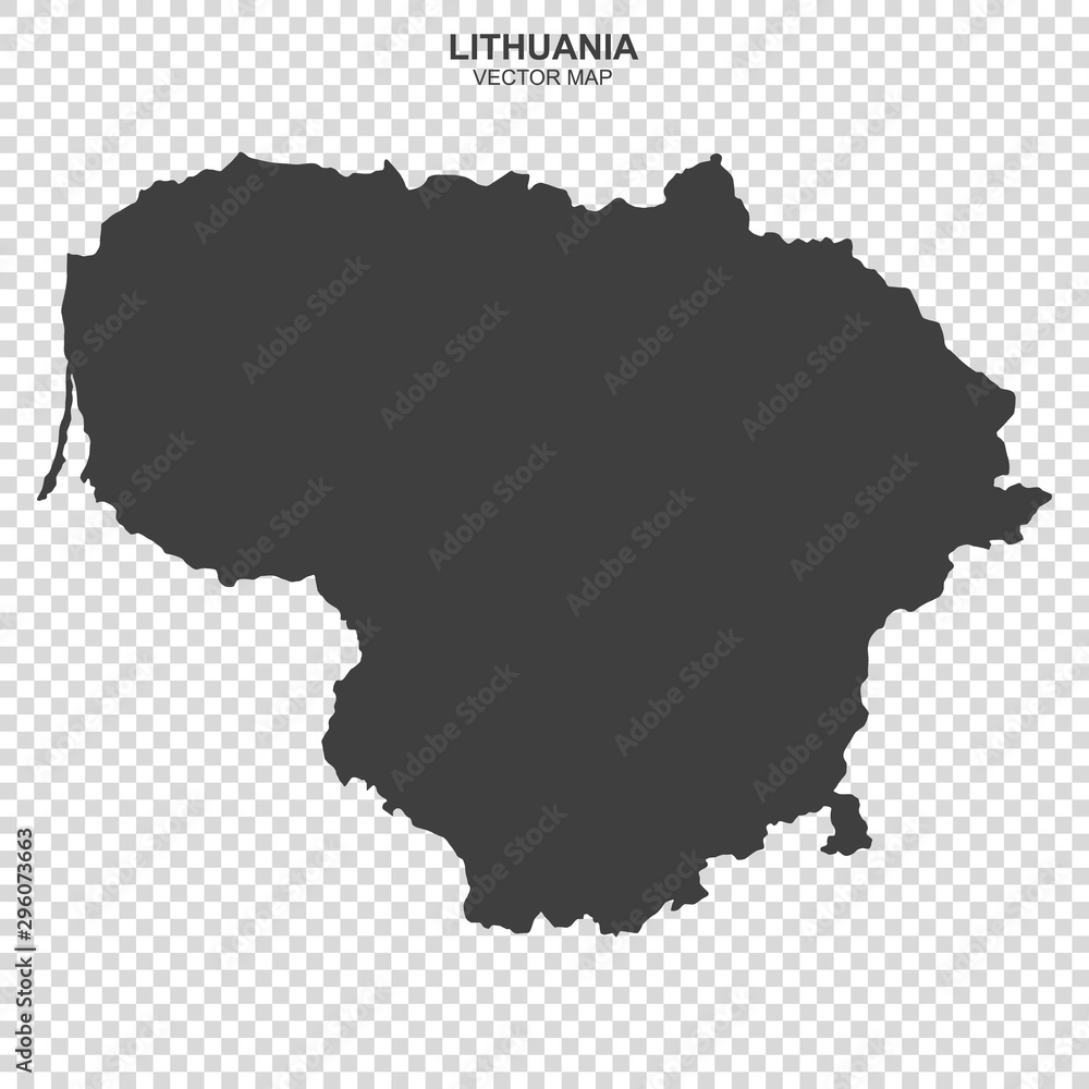 political map of Lithuania isolated on transparent background