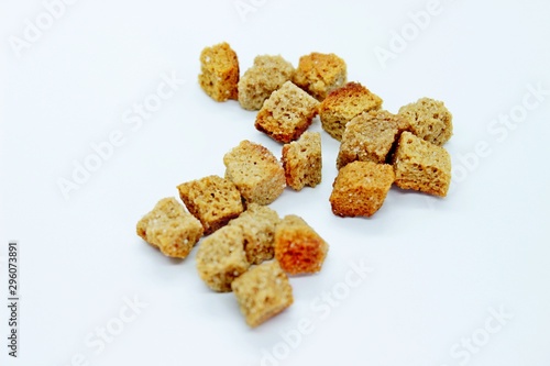 Rye crackers located on a white background