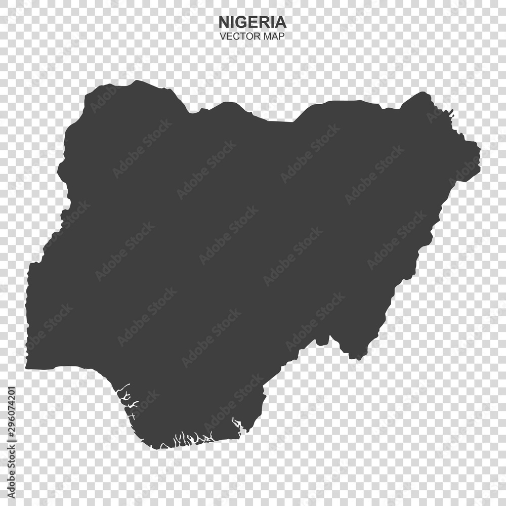 political map of Nigeria isolated on transparent background