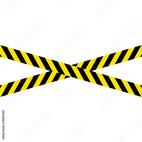 Barricade tape. Signal tape. Warning. Flat style. Vector illustration