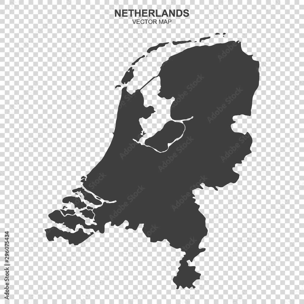 political map of Netherlands isolated on transparent background