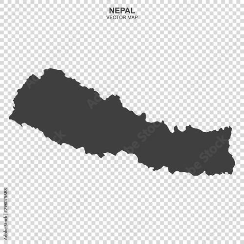 political map of Nepal isolated on transparent background